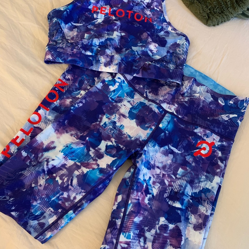 Peloton Blue and Purple Activewear Set